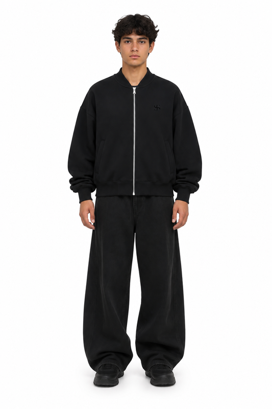 BLK SAND VARSITY JACKET