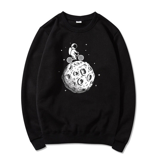 Space Cycling Astronaut Printed Sweatshirt