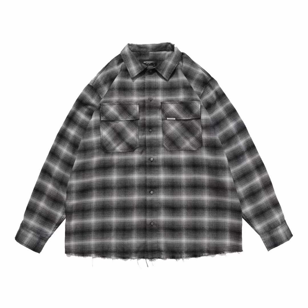 Colorblock Plaid Hem Flannel Shirt