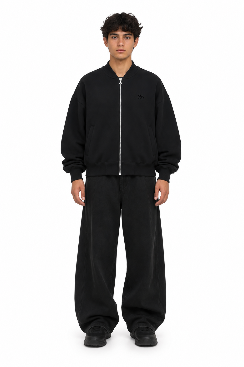 BLK SAND VARSITY JACKET
