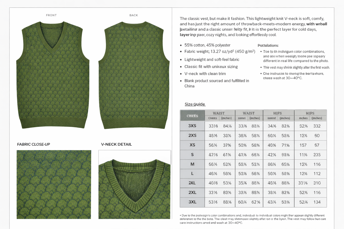 OLIVE TREE VEST