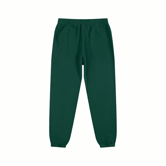 Green sweatpants on a white background