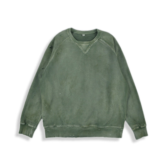 Splash-ink Dirty Water Torn Old Loose Round Neck Sweater